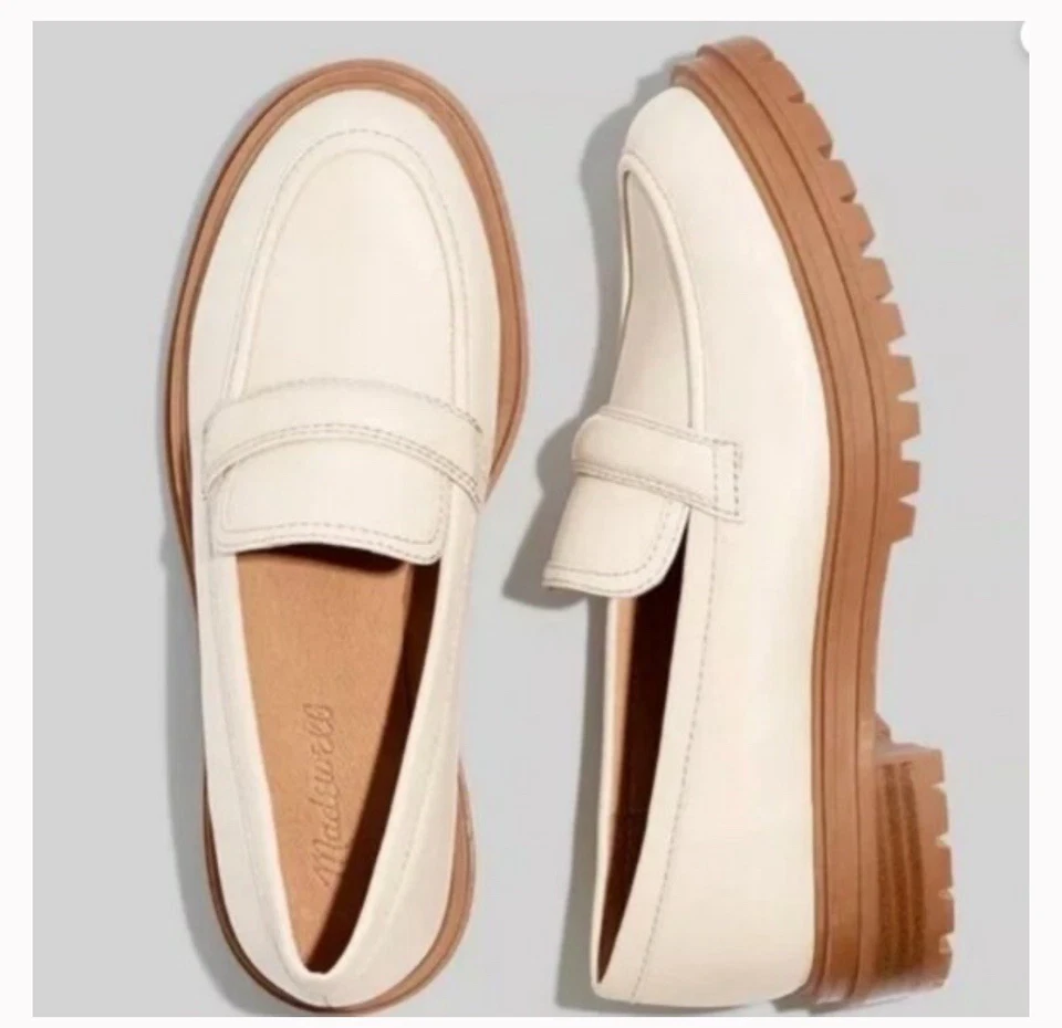 Mocasines Madewell Bradley para mujer con suela de cuero crema talla 7,5 Foto 1 de 1