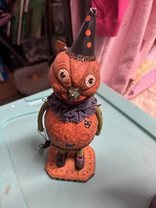 Vintage Halloween Pumpkin Character Ceramic 12” Jointed With Moveable Head - Picture 1 of 5