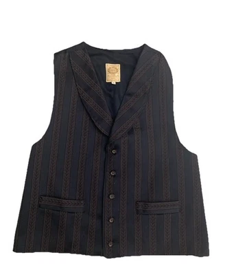 Мужской жилет Wah Maker XL черный из хлопковой смеси пограничный вестерн жилет сделано в США - Изображение 1 из 4