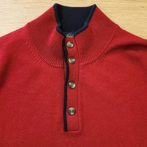 Suéter De Colección Brooks Brothers Hombres XXL 1/4 Botón Italiano Lana Merino Pullover Rojo - Imagen 1 de 13