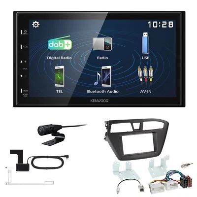 Kenwood 2DIN DAB+ Autoradio für Hyundai i20 ab 2014 schwarz - Bild 1 von 4