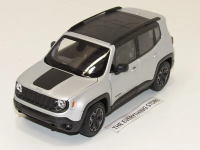 WELLY JEEP RENEGADE TRAILHAWK 1:24 METALLIC SILVER AND BLACK FREE SHIP NO BOX - Image 1 of 4