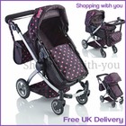 Childrens 2 In 1 Doll Stroller Buggy Or Toy Dolls Pram Deluxe Pushchair NEW 