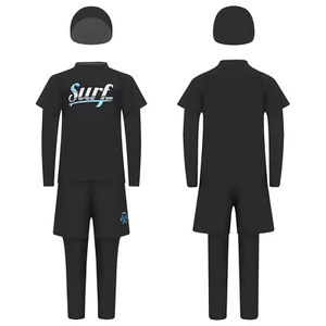 Kids Boys Set 3Pcs Swimsuit Bathing Outfit Long Sleeve Costume Sports Holiday - Picture 1 of 16