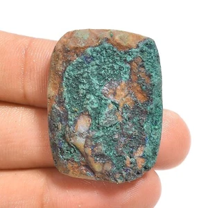 Natural Azurite Malachite Gemstone 56.50 Cts Loose Radiant Druzy From 32X24X8 mm - Picture 1 of 6
