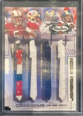 2002 FLEER BOX SCORE GARCIA, OWENS, WARNER, MARSHALL FAULK PATCH 20/100! SC-322 - Image 1 of 2