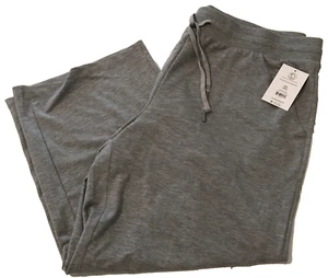 Athletic Works Womens XXL 20 Wide Leg Crop Pants Gray Heather with Pockets NWT - Picture 1 of 6