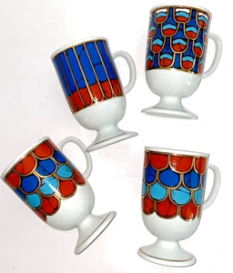VTG Holt Howard Cup Pedestal Coffee Mug Geometric Retro MCM EUC Gold - Picture 1 of 12