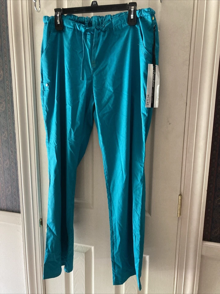 Cherokee Luxe Women's Scrubs Pant 2X CARV Low Rise Straight Leg Drawstring 1066