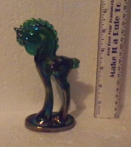 LOOK MOSSER 5 5/8" TROJAN GREEN CARNIVAL HORSE OR PONY FIGURINE DISPLAY - Picture 1 of 6