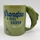 Hallmark Life is Good Grandpa is a Reel Keeper Fisherman Green Mug Cup Fishing