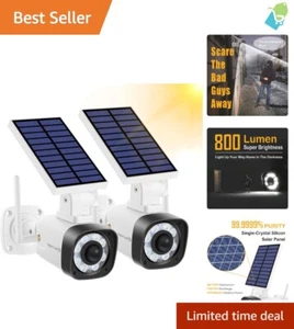 IP66 Waterproof Fake Security Camera Set with Adjustable Floodlights - 2 Count - Picture 1 of 9