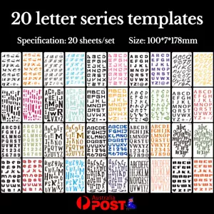 18/20x Letter Alphabet Stencil for Painting Mould Alphabet Sign Calligraphy Font - Picture 1 of 24