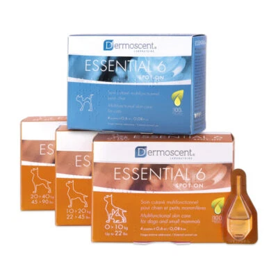 DERMOSCENT ESSENTIAL 6 DOG MULTIFUNCTIONAL SKIN CARE 1-40 kg (1 to 90 lbs) 1 box