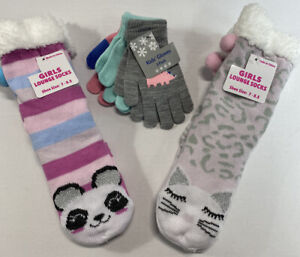 Girls Mixed Lot Of 5 Socks And Gloves Various Colors and Designs New