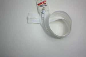 20" YKK Vision Separating Decorative Zipper in White - Picture 1 of 2