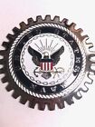 NEW Indoor/Outdoor US Navy Badge Emblem -Adhesive backed- Chromed Brass- Nice!