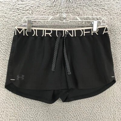 Under Armour Athletic Sports Sweat Shorts Womens 31x2 Black Drawstring Mid Rise - Image 1 of 4