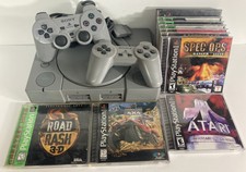 Sony PlayStation 1 Scph-1001 Launch Console Bundle 10 Games 2 Controllers Works