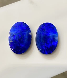 Ópalo Australiano Doble Pares Gema 18.65 quilates/Hermoso Juego de Color Galaxia Azul - Imagen 1 de 6