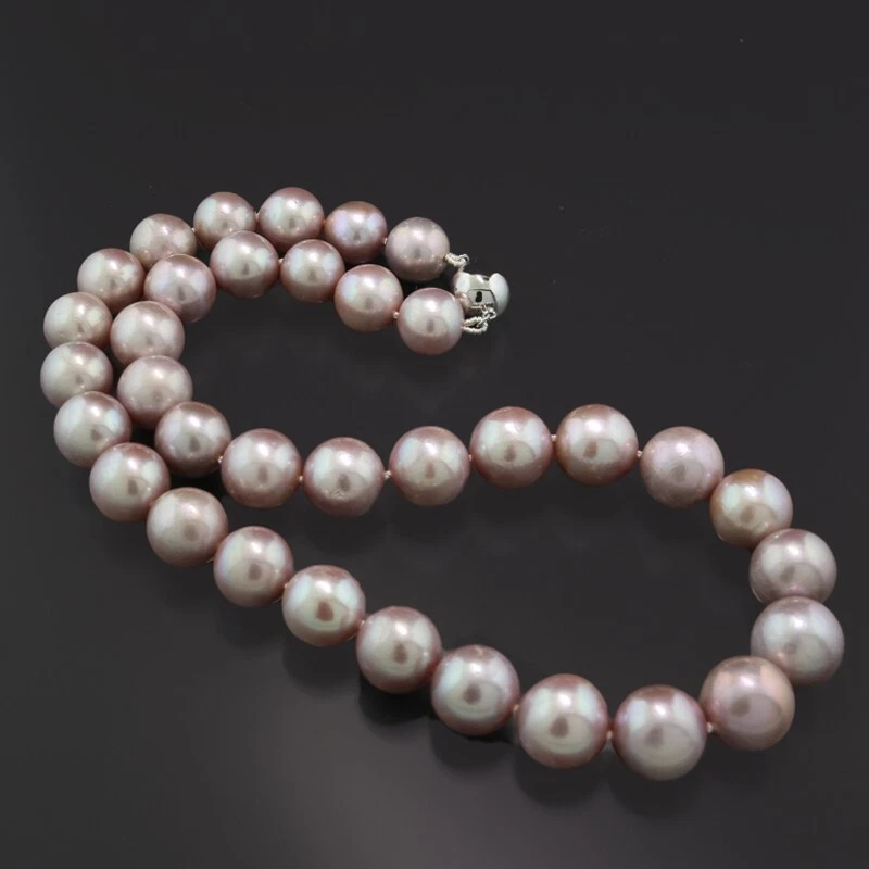 Perla Agua Dulce Mingperlen Rosa 11 Hasta 12,5 MM 585er Oro Blanco, Nuevo - Imagen 1 de 3