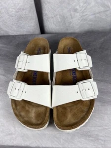 Sandali Birkenstock Arizona morbidi plantare pelle scamosciata L6, M4 - bianco antico - Foto 1 di 8