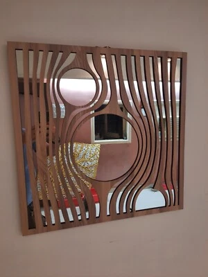 Handgefertigt Möbel Holz Wand Kunst Triplet Spiegel Designer Heim Dekor Modern - Bild 1 von 4