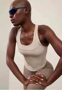 Athleta Interval Tank Womens Small Abalone Tan - Foto 1 di 5