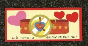 Vintage UNUSED Valentine Card WRISTWATCH - It's Time To Be My Valentine - Picture 1 of 2