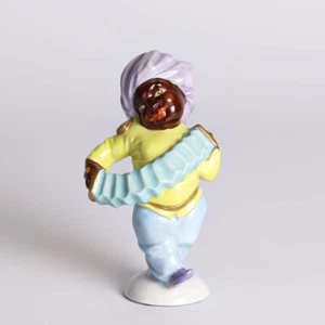 Aelteste Volkstedt Porzellan Figur Sultan mit Zieharmonika farbig bemalt - Bild 1 von 7