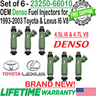 NEW Genuine DENSO 6Pcs Fuel injectors for 1993-2003 Toyota Land Cruiser 4.7L V8