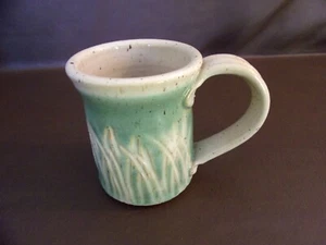 Stoneware Studio Pottery Mug With Raised Design Signed - Picture 1 of 9