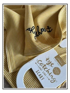 JOULES - Coast 100% Cotton Jersey Scarf - Gold Stripe - New - Factory Sealed. - Picture 1 of 24