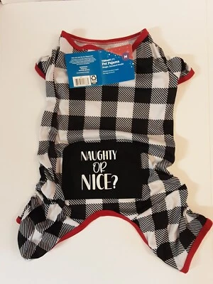 New Vibrant Life M Pet Dog Holiday Pajamas "Naughty Or Nice?"  - Image 1 of 4