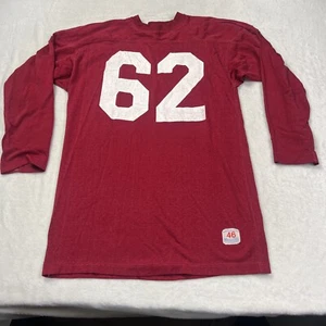 Maglia calcio rossa vintage anni 70 campione #62 made in USA taglia 46 abbigliamento sportivo - Foto 1 di 7