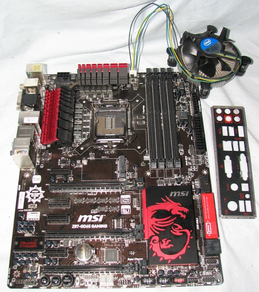 MSI Z87-GD65 GAMING LGA1150 DDR3 ATX Motherboard W/Cpu Fan W/ I/O Shield  - Image 1 of 4