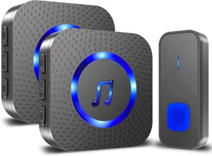 Drahtlose laute wasserdichte Türklingel, einfache Installation, 1300 Fuß Reichweite, 55 Glockenspiele 5 - Bild 1 von 12