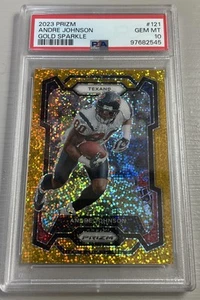 2023 Prizm Andre Johnson Gold Sparkle /24 PSA 10 - Picture 1 of 2