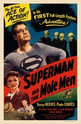 Cartaz do filme Superman and the Mole Men 27"x41" em seu estilo de cor original 1951! - Imagem 1 de 4