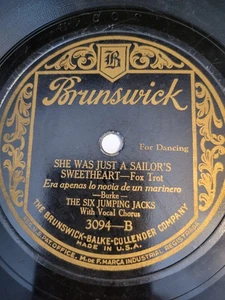 78 THE SIX JUMPING JACKS Brunswick 3094 Sailors Sweetheart JAZZ VG - Picture 1 of 2