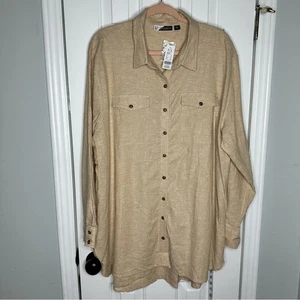NY&Co Madison Leinenhemd mit Knopfleiste Oversize Leinen XL - Bild 1 von 6