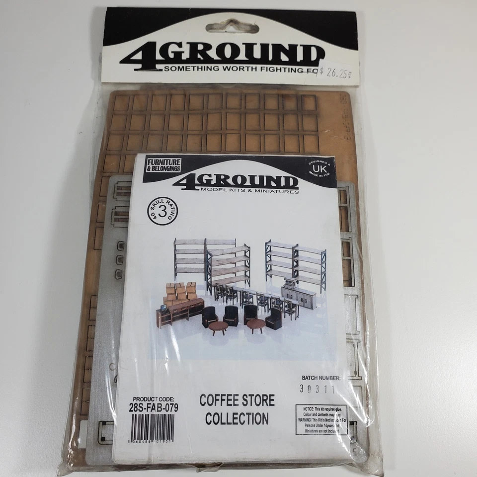 4Ground Miniature Terrain Coffee Store Collection Shelves Chairs Models New - Image 1 of 4