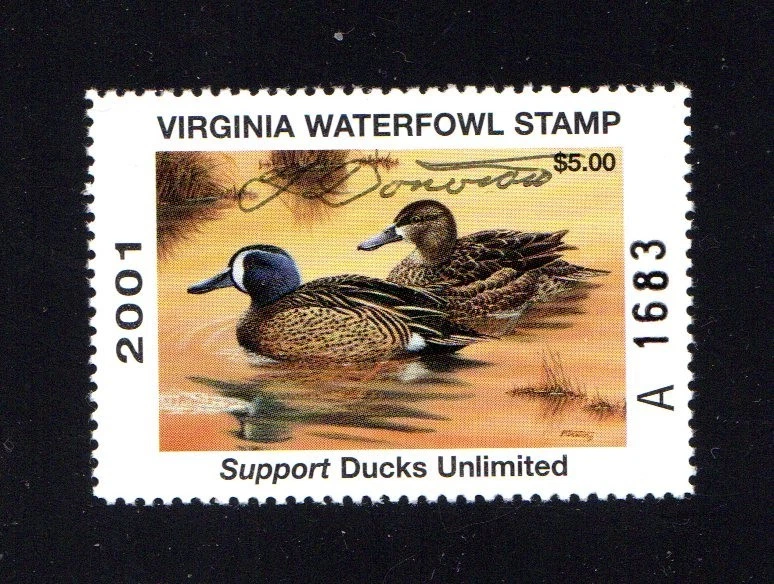 VIRGINIA   VA14   WATERFOWL DUCK STAMP   2001   MNH   SERIES (A)   ARTIST SIGNED - Image 1 of 1