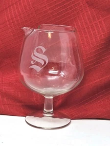 ¡Vintage! Jarra Snifter de brandy de 6" con caño pellizcado con monograma "S"  - Imagen 1 de 9