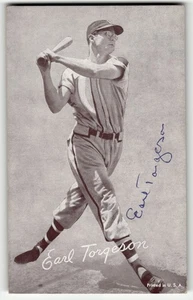 EARL TORGESON AUTOGRAPH EXHIBIT CARD BOSTON BRAVES YANKEES DECEASED 1990 - Picture 1 of 2