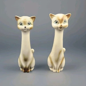 Vintage Japanese Ceramic Siamese Cat Salt & Pepper Shakers - Picture 1 of 14
