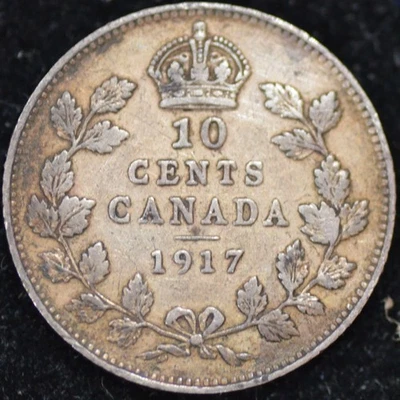 1917 ALMOST UNCIRCULATED, some Golden Ton .925 Sterling SILVER Canadian 10 cents - Image 1 of 2