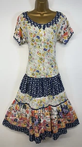 Wallis Exclusive Dress Blue Floral Button Maxi Cap Sleeve Cottagecore M UK 12/14 - Picture 1 of 23