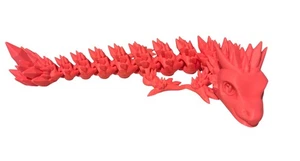 Impreso en 3D - Dragón de Cristal Bebé 11" - Rosa Caliente - #3019-03 - Imagen 1 de 4