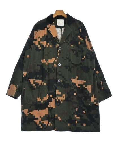 Sacai Cappotto Uomo Cachi Nero Arancione Modello AllOver U